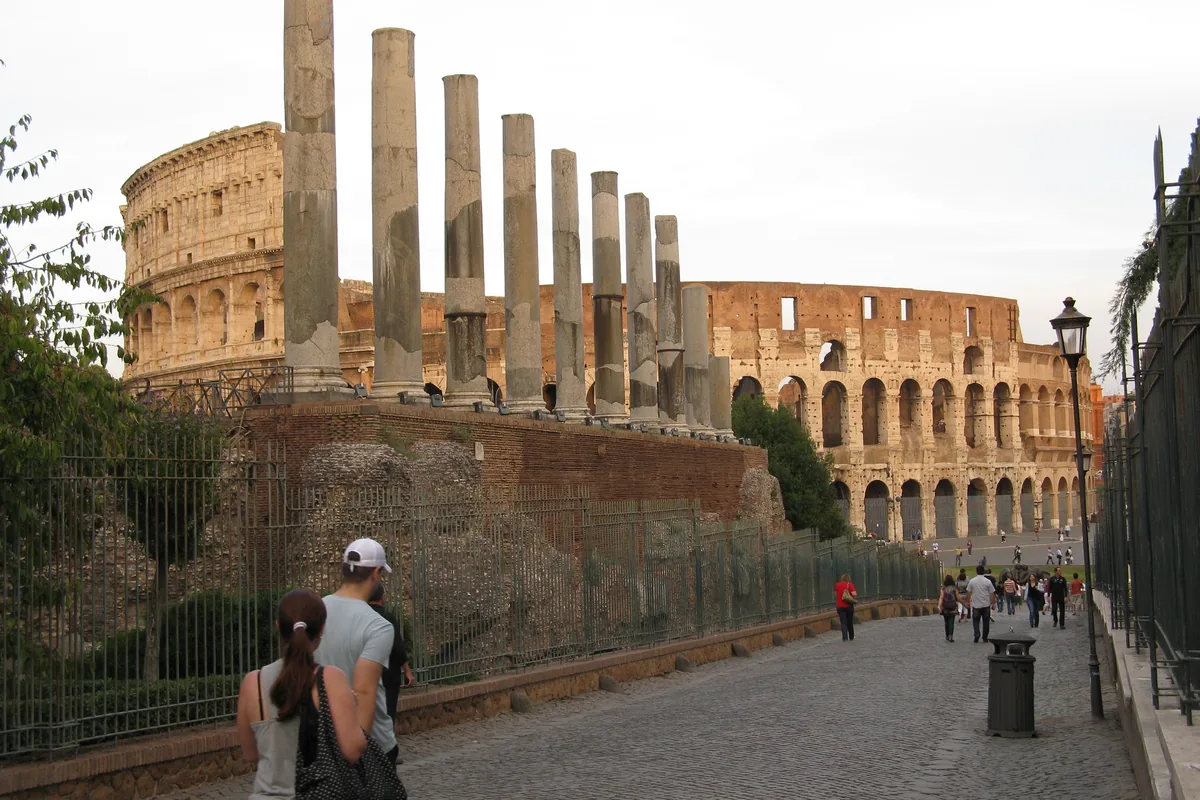 Path leading toward the Colosseum in Rome