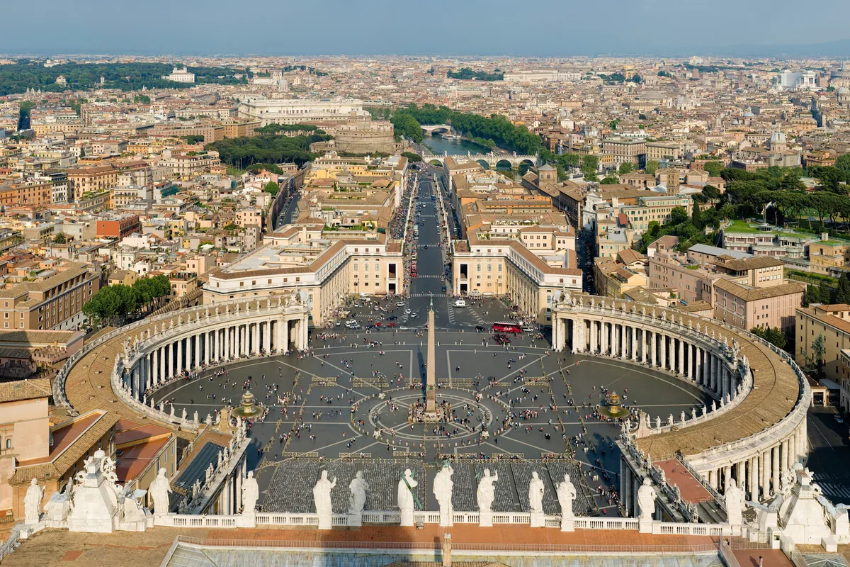St Peter’s Square viewed from above in Vatican City